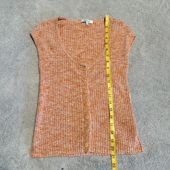 Madewell Ribbed Button-Down Shirt - Orange Marled Shaw Ribbed - Picture 3 of 8